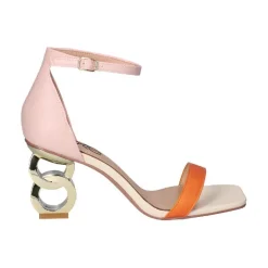 SANDALIA LILIAN 055 - NUDE/ORANGE