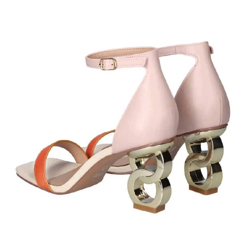 SANDALIA LILIAN 055 - NUDE/ORANGE