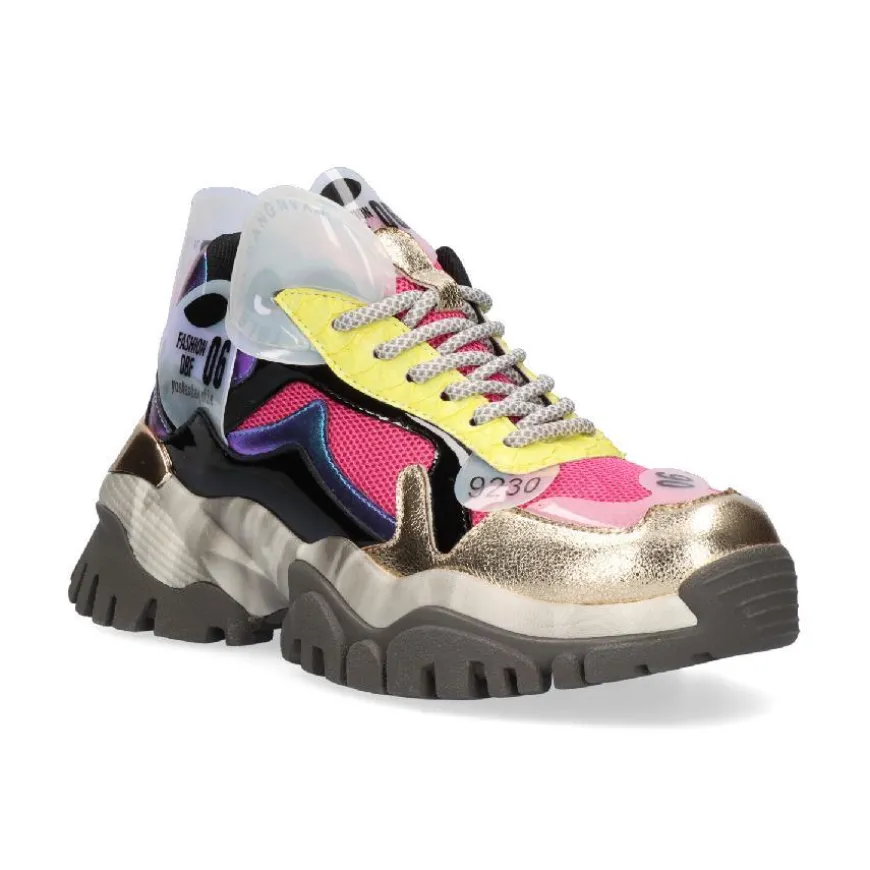 TENIS 22E10-3 - GOLD/FUXIA